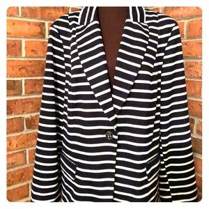 Jules & Leopold NavyBlue/Wht Stripe Blazer